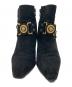 VERSACE (ヴェルサーチェ) メデューサバックルスウェードブーツ ブラック サイズ:35：5000円