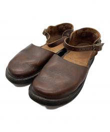 AURORA SHOES（オーロラシューズ）の古着「オイルドレザーサンダル」｜ブラウン