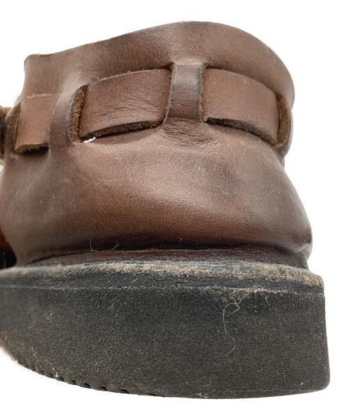 AURORA SHOES（オーロラシューズ）AURORA SHOES (オーロラシューズ) オイルドレザーサンダル ブラウン サイズ:6の古着・服飾アイテム