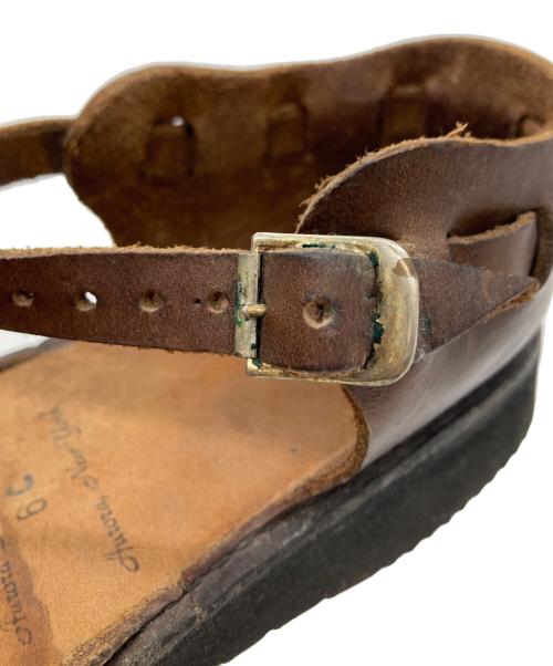 AURORA SHOES（オーロラシューズ）AURORA SHOES (オーロラシューズ) オイルドレザーサンダル ブラウン サイズ:6の古着・服飾アイテム