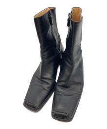 HERMES（エルメス）の古着「スクエアトゥレザーブーツ」｜ブラック