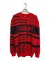 HUGO BOSS（ヒューゴ ボス）の古着「ジャガードニット」｜レッド×ブラック