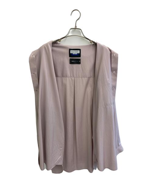 MAISON SPECIAL（メゾンスペシャル）MAISON SPECIAL (メゾンスペシャル) レダアクティブ ウォッシャブルウールプライムオーバーレギュラーシャツ ピンク サイズ:02の古着・服飾アイテム