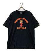 SESAME STREET×BABY MiLOセサミストリート×ベビーマイロ）の古着「プリントTシャツ」｜レッド×ブラック