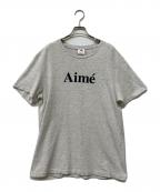Aime Leon Doreエメ レオン ドレ）の古着「フロッキーロゴTシャツ」｜グレー×ネイビー1