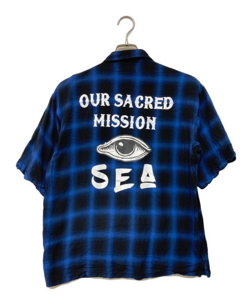 WIND AND SEA（ウィンダンシー）WIND AND SEA (ウィンダンシー) Plaid Shirt ブルー×ブラック サイズ:Sの古着・服飾アイテム