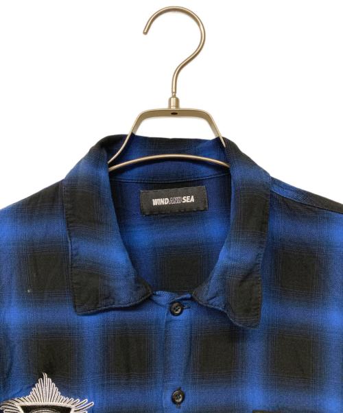 WIND AND SEA（ウィンダンシー）WIND AND SEA (ウィンダンシー) Plaid Shirt ブルー×ブラック サイズ:Sの古着・服飾アイテム