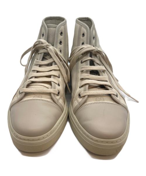 GUCCI（グッチ）GUCCI (グッチ) ハイカットスニーカー ベージュ サイズ:8 1/2の古着・服飾アイテム