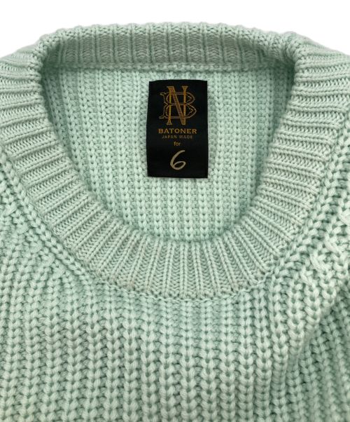 BATONER（バトナ―）BATONER (バトナ―) 6(ROKU) BEAUTY&YOUTH (ロク ビューティーアンドユース) クルーネックニット ミント サイズ:フリーの古着・服飾アイテム