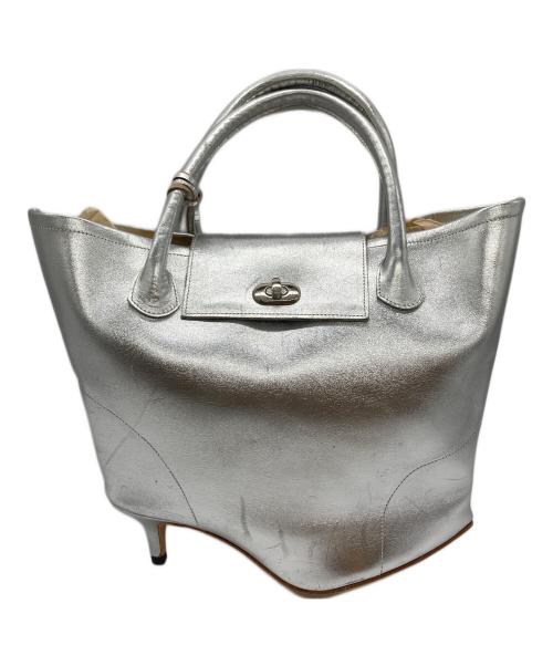 azumi and david（アズミ アンド デイヴィッド）azumi and david (アズミ アンド デイヴィッド) ヒールドッキングレザーハンドバッグ シルバー サイズ:-の古着・服飾アイテム