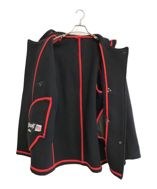 Schott（ショット）Schott (ショット) レザーベルトメルトンコート ブラック サイズ:40の古着・服飾アイテム