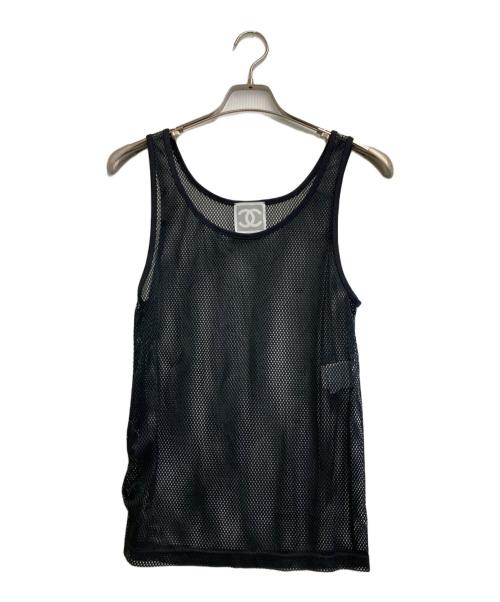 CHANEL IDENTIFICATION（シャネル アイデンフィケーション）CHANEL IDENTIFICATION (シャネル アイデンフィケーション) メッシュタンクトップ ブラック サイズ:38の古着・服飾アイテム