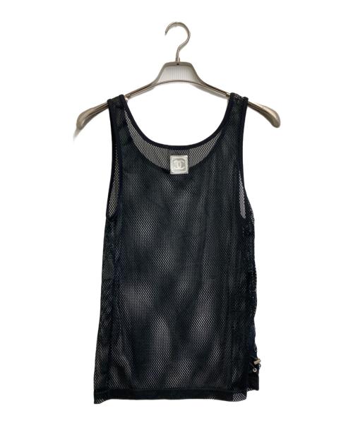 CHANEL IDENTIFICATION（シャネル アイデンフィケーション）CHANEL IDENTIFICATION (シャネル アイデンフィケーション) メッシュタンクトップ ブラック サイズ:38の古着・服飾アイテム