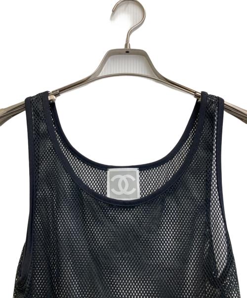 CHANEL IDENTIFICATION（シャネル アイデンフィケーション）CHANEL IDENTIFICATION (シャネル アイデンフィケーション) メッシュタンクトップ ブラック サイズ:38の古着・服飾アイテム