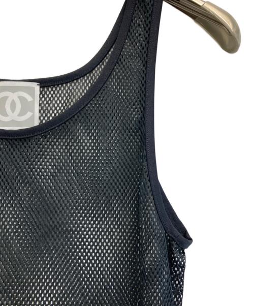 CHANEL IDENTIFICATION（シャネル アイデンフィケーション）CHANEL IDENTIFICATION (シャネル アイデンフィケーション) メッシュタンクトップ ブラック サイズ:38の古着・服飾アイテム