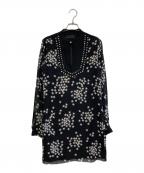 DIESEL Black Goldディーゼル ブラック ゴールド）の古着「シルクスタッズデザインワンピース」｜ホワイト×ブラック