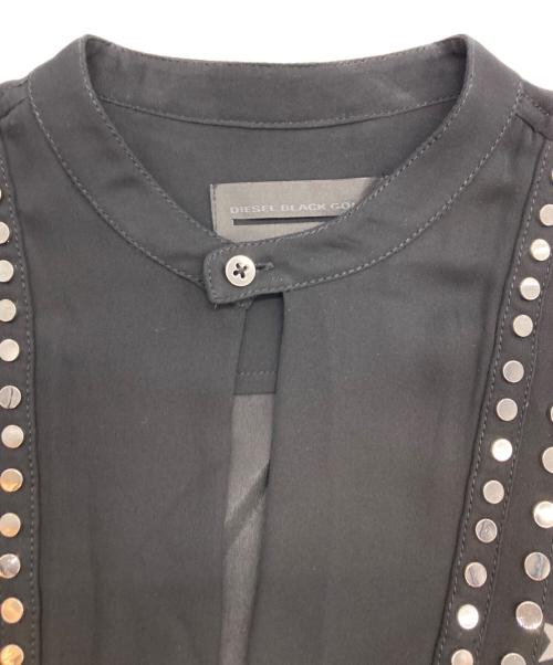 DIESEL Black Gold（ディーゼル ブラック ゴールド）DIESEL BLACK GOLD (ディーゼル ブラック ゴールド) シルクスタッズデザインワンピース ホワイト×ブラック サイズ:Freeの古着・服飾アイテム