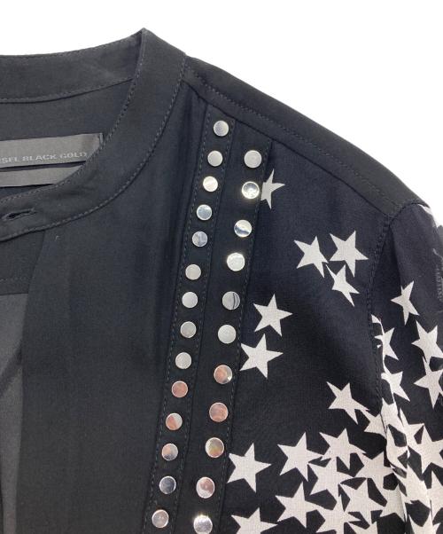 DIESEL Black Gold（ディーゼル ブラック ゴールド）DIESEL BLACK GOLD (ディーゼル ブラック ゴールド) シルクスタッズデザインワンピース ホワイト×ブラック サイズ:Freeの古着・服飾アイテム