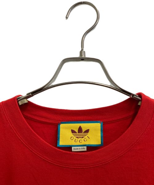 adidas（アディダス）adidas (アディダス) GUCCI (グッチ) コットンジャージーTシャツ レッド サイズ:XSの古着・服飾アイテム