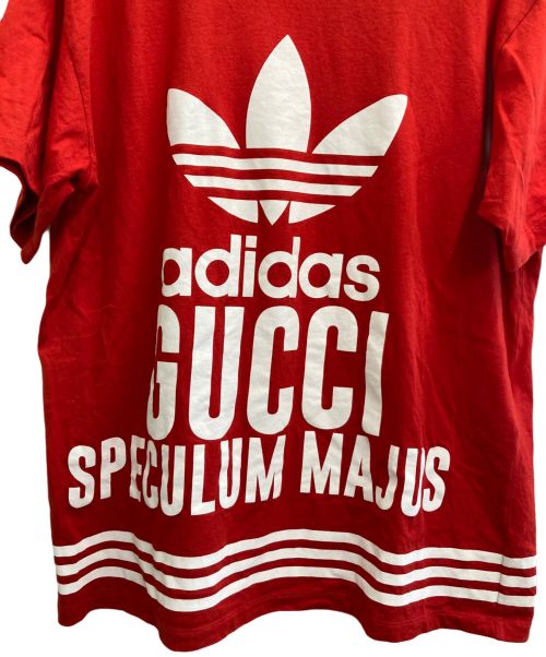 adidas（アディダス）adidas (アディダス) GUCCI (グッチ) コットンジャージーTシャツ レッド サイズ:XSの古着・服飾アイテム