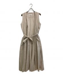 homspun（ホームスパン）の古着「コットンリネンマットラップワンピース」｜ベージュ