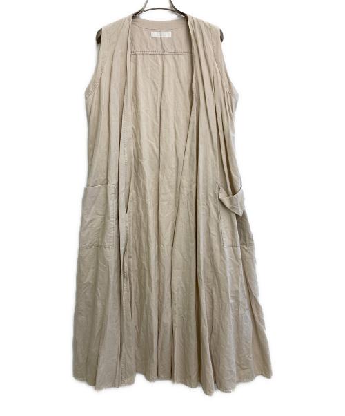 homspun（ホームスパン）homspun (ホームスパン) コットンリネンマットラップワンピース ベージュ サイズ:ｓの古着・服飾アイテム