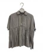 Atelier d'antanアトリエダンタン）の古着「リネンブラウス」｜グレージュ