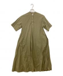 holk（ホーク）の古着「プルオーバーシャツワンピース」｜オリーブ