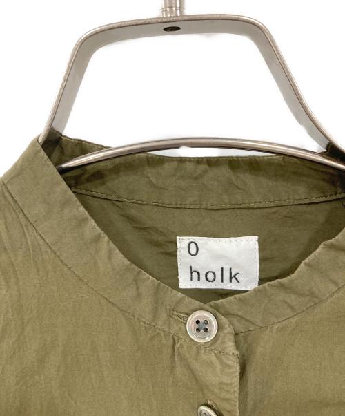 holk（ホーク）holk (ホーク) プルオーバーシャツワンピース オリーブの古着・服飾アイテム