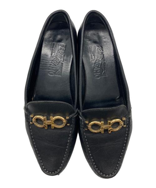 Salvatore Ferragamo（サルヴァトーレ フェラガモ）Salvatore Ferragamo (サルヴァトーレ フェラガモ) ガンチーニドライビングシューズ ブラック サイズ:24の古着・服飾アイテム