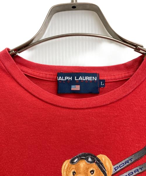 POLO SPORT（ポロスポーツ）POLO SPORT (ポロスポーツ) ポロベアプリントＴシャツ レッド サイズ:Lの古着・服飾アイテム