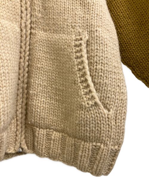 CANADIAN SWEATER（カナディアンセーター）CANADIAN SWEATER (カナディアンセーター) カウチンニットジャケット ベージュ×マスタード サイズ:-の古着・服飾アイテム