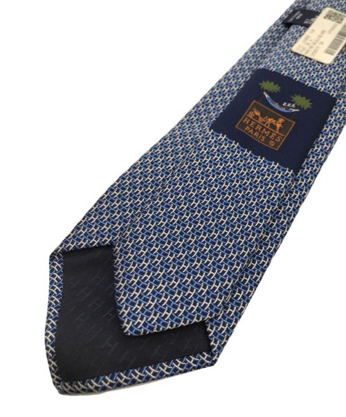 HERMES（エルメス）HERMES (エルメス) シルクツイルタイ 《ポン・ドゥ・H》 マリン サイズ:- 未使用品の古着・服飾アイテム