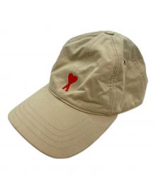 AMI Alexandre Mattiussi（アミアレクサンドルマテュッシ）の古着「ハートロゴキャップ」｜ベージュ×レッド