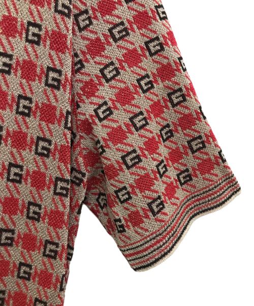 GUCCI（グッチ）GUCCI (グッチ) ニットワンピース レッド×ベージュ サイズ:L 未使用品の古着・服飾アイテム