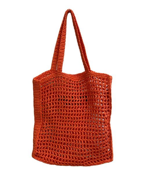PRADA（プラダ）PRADA (プラダ) ラフィアロゴトートバッグ オレンジの古着・服飾アイテム