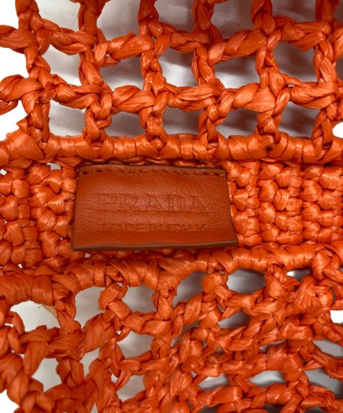 PRADA（プラダ）PRADA (プラダ) ラフィアロゴトートバッグ オレンジの古着・服飾アイテム