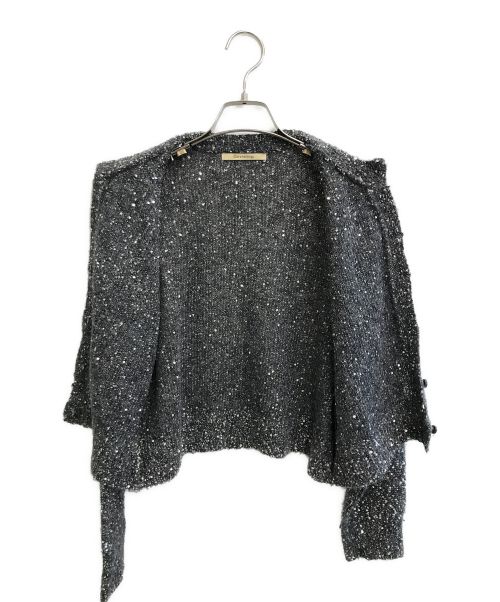 Curensology（カレンソロジー）Curensology (カレンソロジー) スパングルショートカーディガン グレー サイズ:Freeの古着・服飾アイテム