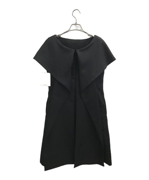 YUMI KATSURA（ユミカツラ）YUMI KATSURA (ユミカツラ) CELFORD (セルフォード) ジャガードケープドレス ブラック サイズ:SIZE M 未使用品の古着・服飾アイテム