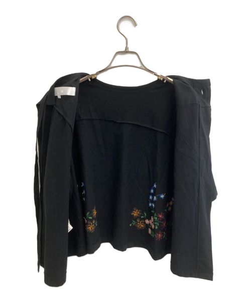 TAO COMME des GARCONS（タオ コムデギャルソン）TAO COMME des GARCONS (タオ コムデギャルソン) 綿天竺 刺繍加工 半袖カットソー ブラック サイズ:Lの古着・服飾アイテム