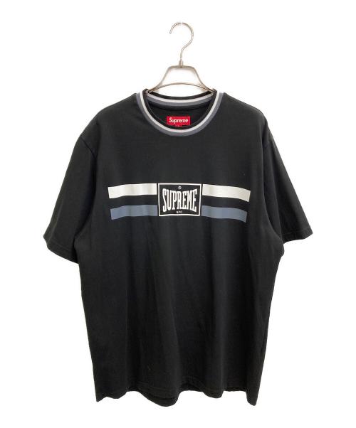SUPREME（シュプリーム）Supreme (シュプリーム) WARM UP STRIPE S/S TOP ブラック サイズ:Lの古着・服飾アイテム