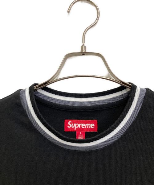 SUPREME（シュプリーム）Supreme (シュプリーム) WARM UP STRIPE S/S TOP ブラック サイズ:Lの古着・服飾アイテム