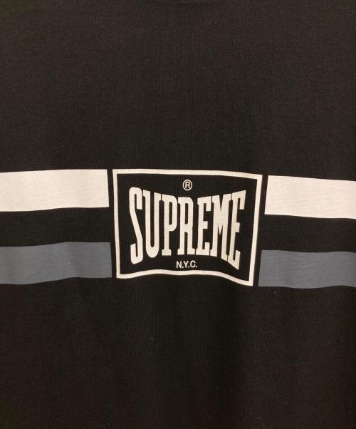 SUPREME（シュプリーム）Supreme (シュプリーム) WARM UP STRIPE S/S TOP ブラック サイズ:Lの古着・服飾アイテム