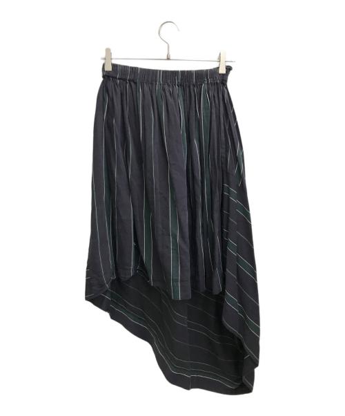 Vivienne Westwood ANGLOMANIA（ヴィヴィアンウエストウッドアングロマニア）VIVIENNE WESTWOOD ANGLOMANIA (ヴィヴィアンウエストウッドアングロマニア) Anglomania (アングロマニア) 変形スカート ネイビー×グリーン サイズ:38の古着・服飾アイテム