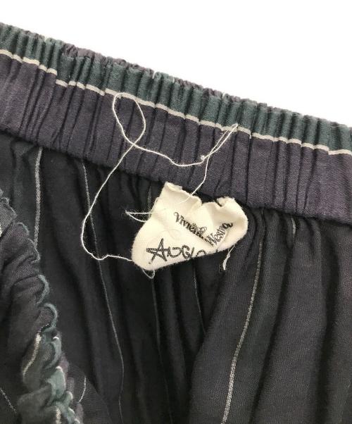 Vivienne Westwood ANGLOMANIA（ヴィヴィアンウエストウッドアングロマニア）VIVIENNE WESTWOOD ANGLOMANIA (ヴィヴィアンウエストウッドアングロマニア) Anglomania (アングロマニア) 変形スカート ネイビー×グリーン サイズ:38の古着・服飾アイテム