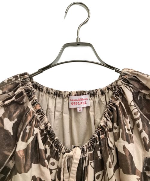 Vivienne Westwood RED LABEL（ヴィヴィアンウエストウッドレッドレーベル）Vivienne Westwood RED LABEL (ヴィヴィアンウエストウッドレッドレーベル) 花柄ワンピース ピンク×ゴールド サイズ:2の古着・服飾アイテム