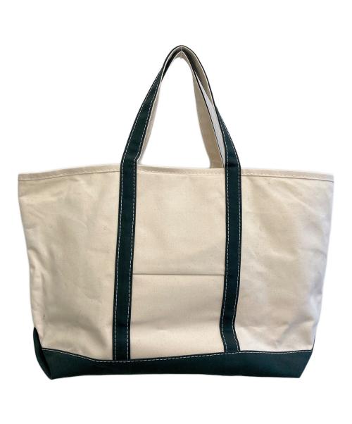 This is a(n)（This is a(n)）this is a(n) (This is a(n)) Creek ANGLER'S DEVICE (クリークアングラーズデヴァイス) Base Field Tote XL ホワイト×グリーンの古着・服飾アイテム