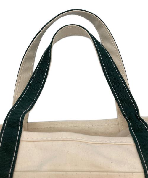 This is a(n)（This is a(n)）this is a(n) (This is a(n)) Creek ANGLER'S DEVICE (クリークアングラーズデヴァイス) Base Field Tote XL ホワイト×グリーンの古着・服飾アイテム