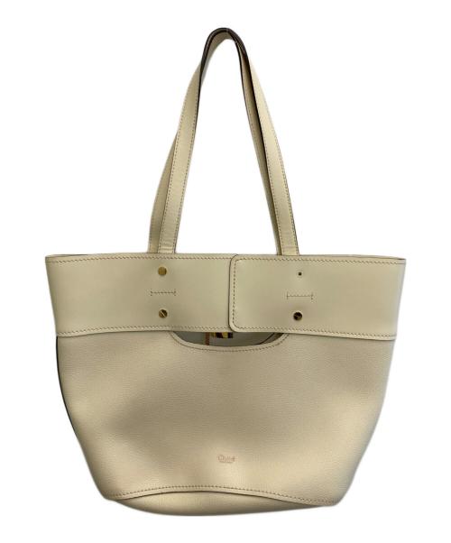 Chloe（クロエ）Chloe (クロエ) レザートートバッグ アイボリーの古着・服飾アイテム