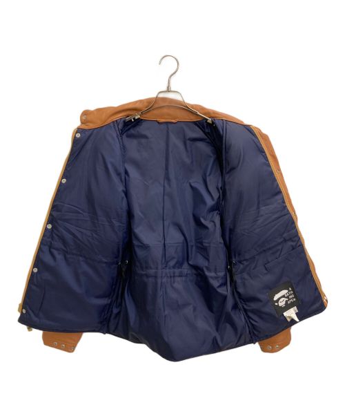 A BATHING APE（アベイシングエイプ）A BATHING APE (アベイシングエイプ) ラムレザーダウンジャケット ブラウン サイズ:Mの古着・服飾アイテム